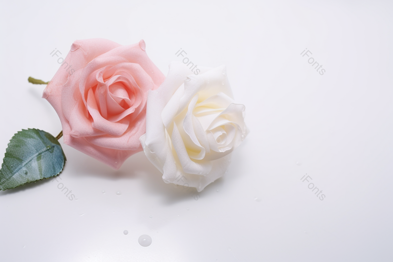 白色背景上干净清新的粉色玫瑰花情人节摄影图,高清,摄影图,摄影图片,图片大全,摄影图免费下载